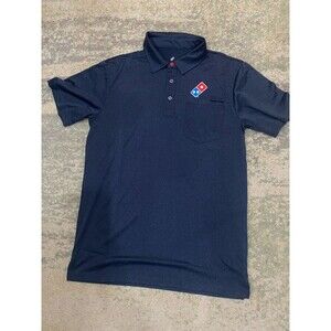 Dominos Pizza Shirt Men's Small Blue Polo Employee Uniform Replacement Work Top